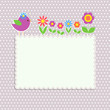 Frame with bird and flowers