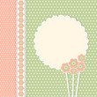 Vintage template with flowers