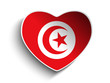 Vector: Tunisia Flag Heart Paper Sticker Tunisia Flag Heart Paper Sticker