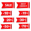 Vector: Red Discount Ribbons Red Discount Ribbons