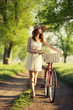 Girl on a bike in the countryside