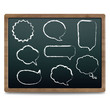 Vector: Black Chalk Board With Speech Bubble Set Black Chalk Board With Speech Bubble Set