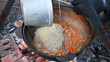 Cooking pilaf. Add the rice