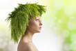 spring girl with ecological hair-style