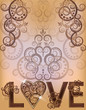 Wedding love invitation card, vector illustration