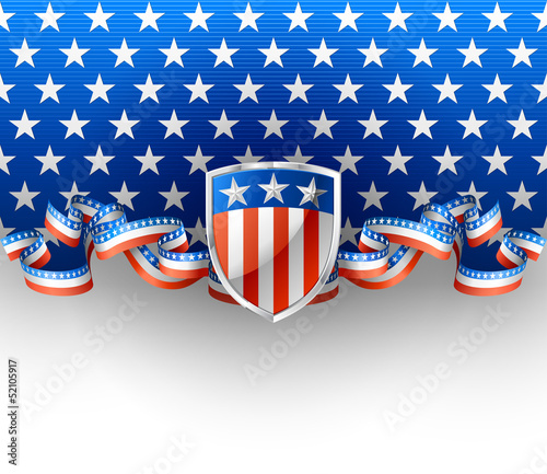 Vector: Patriotic background with shield Patriotic background with shield