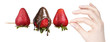 strawberries and chocolate with hand