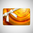 holiday gift card with white bow and ribbon