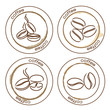 Vektor: coffee beans line art symbols coffee beans line art symbols
