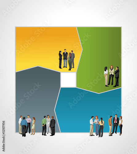 Vector: business people on work process business people on work process