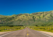 Road Mountains and Blue Sky