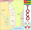 Togo Africa emblem map symbol administrative divisions