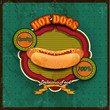 Hot dogs menu green background