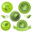 Green ecological vector tags isolated on white