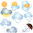 Vektor: Vector weather signs isolated on white background. Vector weather signs isolated on white background.