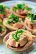 Baked potatoes with herring