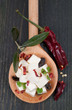 Fresh feta dices