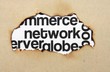 Network word cloud on paper hole