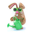 Chocolate bunny waters his carrots