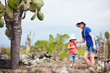 Mother and daughter hiking at Galapagos islands
