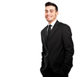Smiling businessman isolated on white