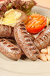 Foto: sausages with grilled vegetables sausages with grilled vegetables