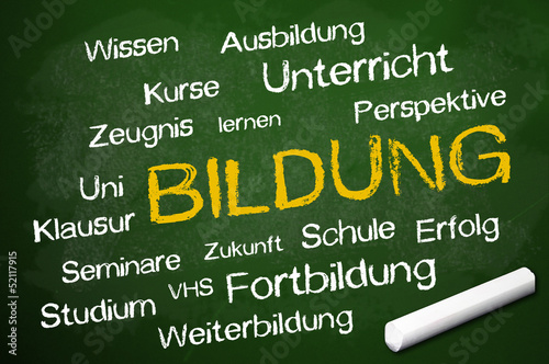 Illustration: Kreidetafel mit Bildung Kreidetafel mit Bildung