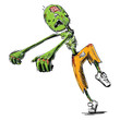 Zombie sketch isolated on white