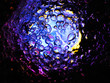 Bubbling water and night illumination