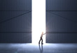 man open gate
