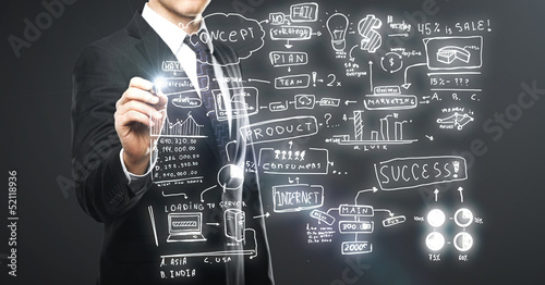 Photo: drawing business plan drawing business plan