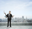 businessman on roof