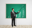man pointing on chart