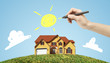 hand drawing house