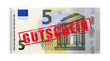 5 Euro Geldschein mit Stempel "Gutschein"