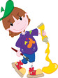 Cute little boy with paint