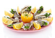Oysters isolated on white