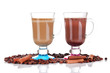 Layered coffee isolated on white