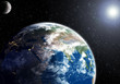 Earth between night and day, moon and sun (Nasa maps)