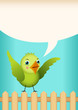 Green bird tag label