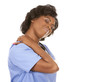 nurse having a neck pain