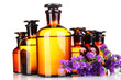 Medicine bottles isolated on white