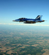 Jet figter flying at high altitude