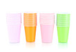 Cups in different color isolated on white