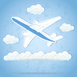 Airplane and clouds