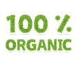 Vector: 100% organic text of green vector leaves 100% organic text of green vector leaves