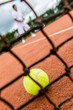 Tennis player playing a match