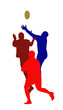 Vector: Rugby Kickoff Jumpers Isolation Rugby Kickoff Jumpers Isolation