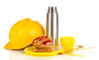 Lunch worker isolated on white