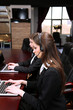 Call center operators at work.